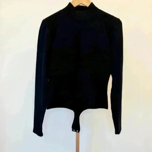 JLUXLABEL Women's XL Black Ribbed Long Sleeve Mock Neck Bodysuit - Picture 5 of 14